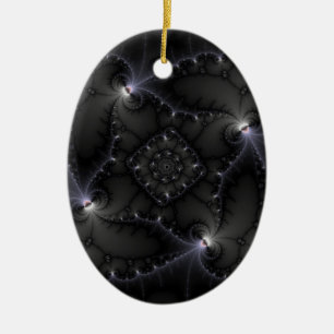 50 Shades Of Grey - Fractal Art Ceramic Tree Decoration