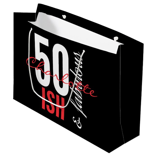 50 Something and Fabulous Fun Large Gift Bag (Front Angled)