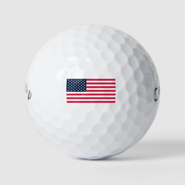 50-Star American Flag: Old Glory Stars and Stripes Golf Balls (Front)