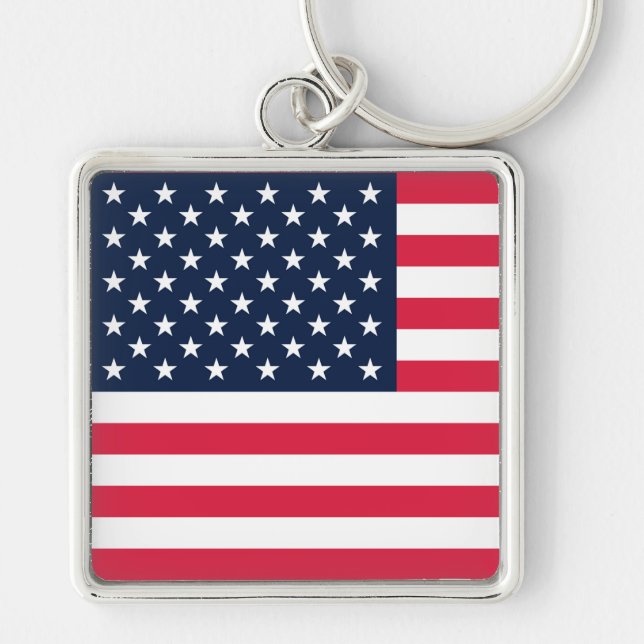 50-Star American Flag: Old Glory Stars and Stripes Key Ring (Front)