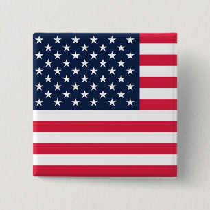 50 Star Flag United States of America 15 Cm Square Badge