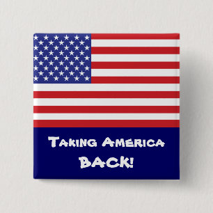 50-Star U.S. Flag 15 Cm Square Badge