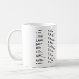 50 States List Mug