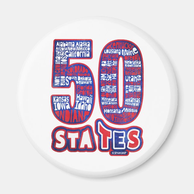 50 STATES USA MAGNET (Front)