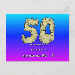 50 th Anniversary Blue Purple Postcard