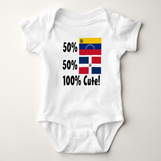 50% Venezuelan 50% Dominican 100% Cute Baby Bodysuit (Front)