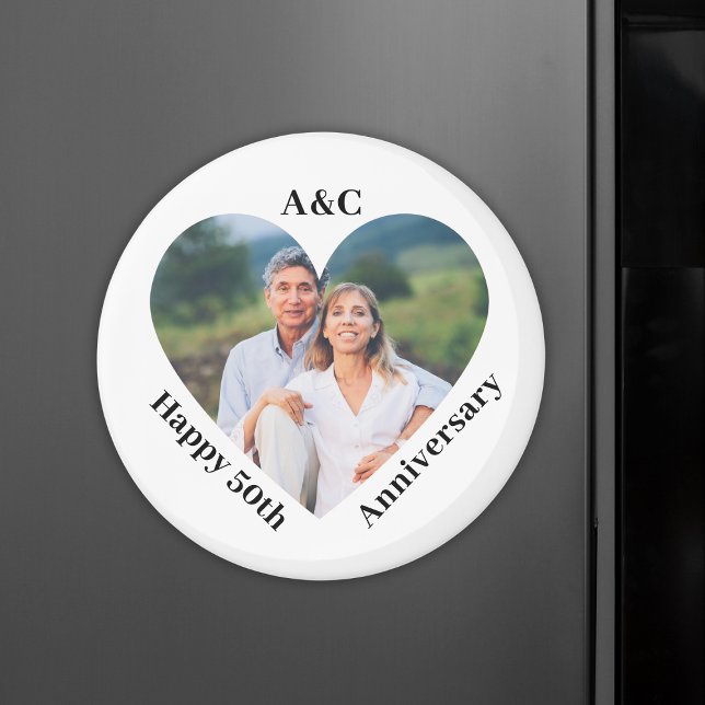 50 Wedding Anniversary Couple Keepsake Heart Photo Magnet (50 Wedding Anniversary Couple Keepsake Heart Photo Magnet
)