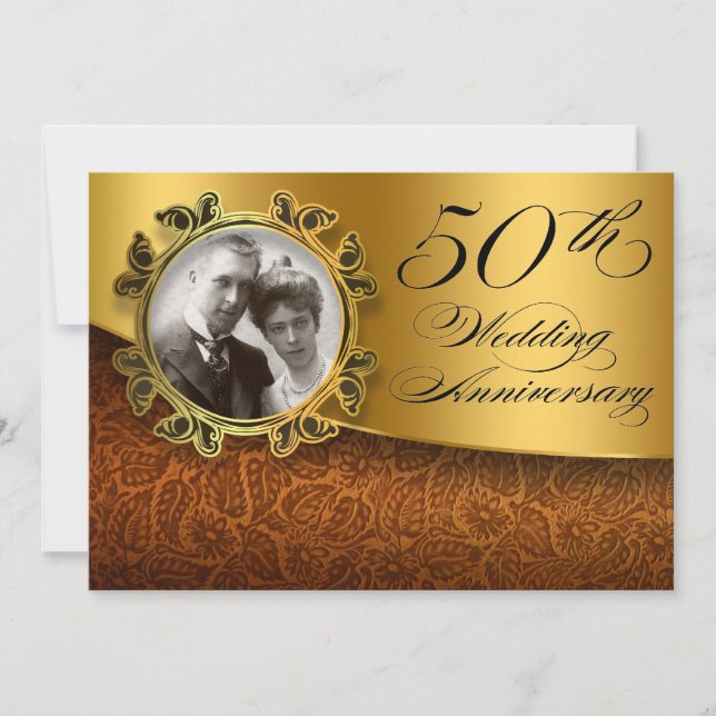 50 wedding anniversary photo invitations (Front)