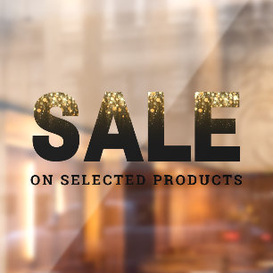 50"X30" Glam Black Gold Sale Word Business Door