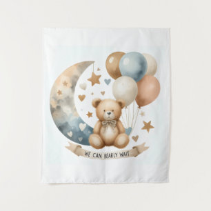 50" X 60" Tapestry Neutral Teddy Gender Reveal