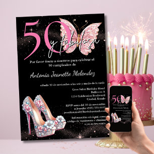 50 y Fabulosa Invitacion - Spanish 50th Birthday Invitation