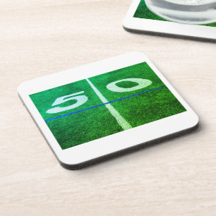 50 yard line football turf on the field coaster