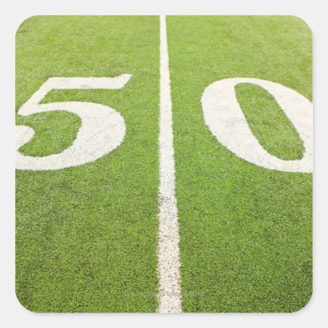 50 Yard Line Square Sticker (Front)