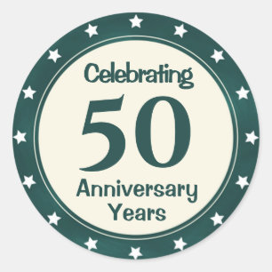 50 Year Anniversary  Classic Round Sticker