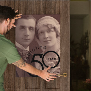 50 Year Anniversary Grandparents Photo Poster