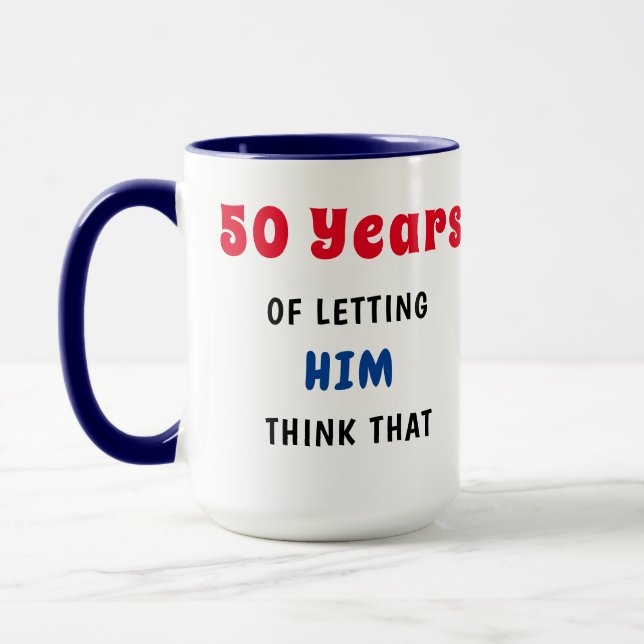 50 Year Anniversary Mug - Hers - Customize it! (Left)