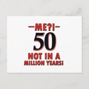 50 year birthday designs postcard