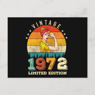 50 Year Old 1972 Vintage 50th Birthday Gifts women Postcard