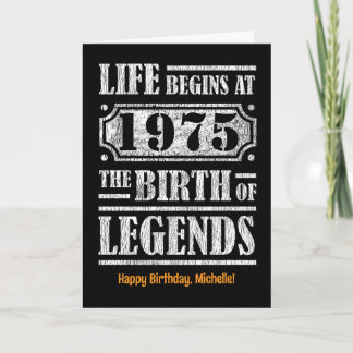 50 Year Old 1975 Birth Of Legend 50th Birthday Card
