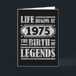 50 Year Old 1975 Birth Of Legend 50th Birthday Card<br><div class="desc">Celebrate In Style With This Unique And Fun Vintage-Inspired Birthday Gift Design! This Birthday Graphic Perfectly Highlights Your Special Milestone. Whether You're Turning 9, 21, 30, 40, 50, Or Any Age In Between, Proudly Showcase Your Legendary Status With Humour And Nostalgia. This Vintage Birthday Graphic Makes An Ideal Gift Idea...</div>