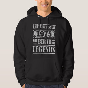 50 Year Old 1975 Birth Of Legend 50th Birthday Hoodie
