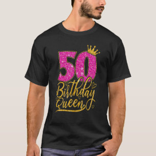 50 Year Old  50th Birthday Queen diamond crown Pin T-Shirt