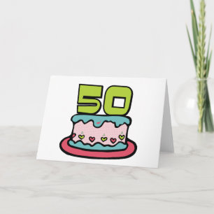 50 Year Old Birthday Cake Card