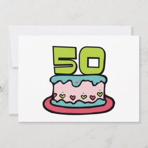 50 Year Old Birthday Cake Card