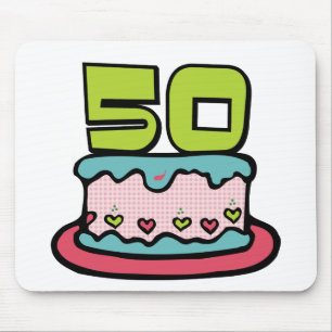 50 Year Old Birthday Cake Mouse Pad