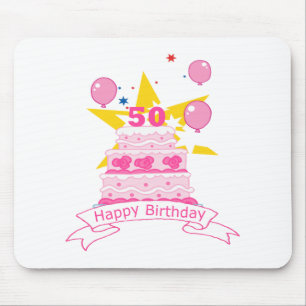 50 Year Old Birthday Cake Mouse Pad