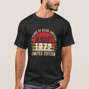50 Year Old Born In January 1972 Vintage 50Th Birt T-Shirt