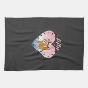 50 Year Old Cute Sloth Birthday Girl 50th B-day T- Tea Towel