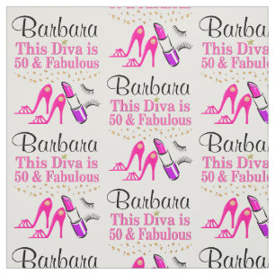 50 YEAR OLD DIVA PERSONALIZED FABRIC