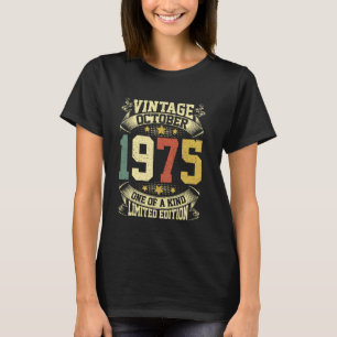 50 Year Old Gift Vintage Made In October 1975 50th T-Shirt
