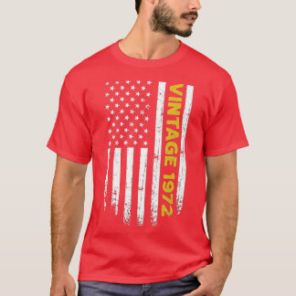 50 Year Old Gifts Vintage 1972 American Flag 50th  T-Shirt