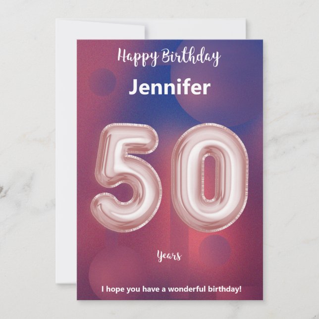 50 year old Happy Birthday card (Front)