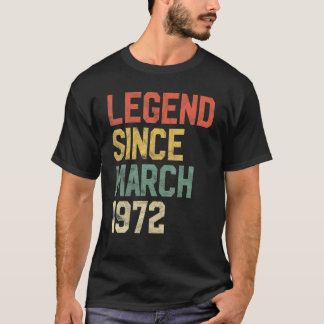 50 Year Old  Legend Since March 1972 50th Birthday T-Shirt