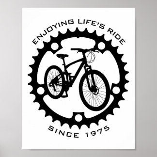 50 Year Old Mountain Biker Biking 1975 50th Birthd Poster