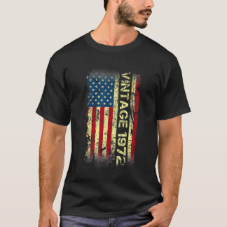 50 Year Old Vintage 1972 American Flag 50th Birth T-Shirt