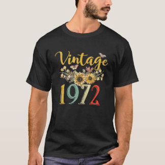50 Year Old Vintage 1972 Sunflower 50th Birthday T-Shirt