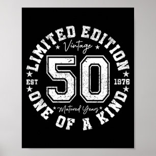 50 Year Old Vintage 1976 Limited Edition 50th Birt Poster