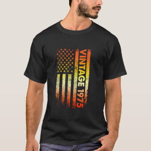 50 Year Old Vintage Made In 1975 American Flag 50t T-Shirt