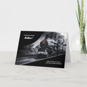 50 Year Railroad Retirement Congratulations Train Card
