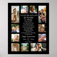50 year wedding anniversary photo collage editable
