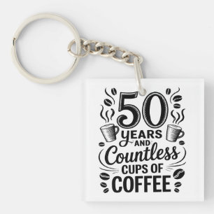 50 Years and Countless Cups of Coffee Key Ring