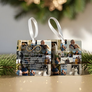 50 Years Anniversary Infinity Photo Collage Gift Metal Tree Decoration