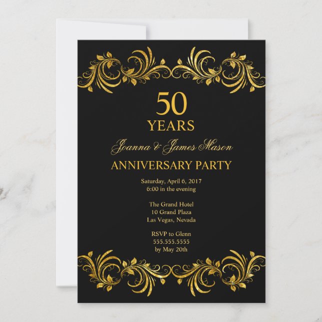 50 Years Anniversary Party Invitation (Front)