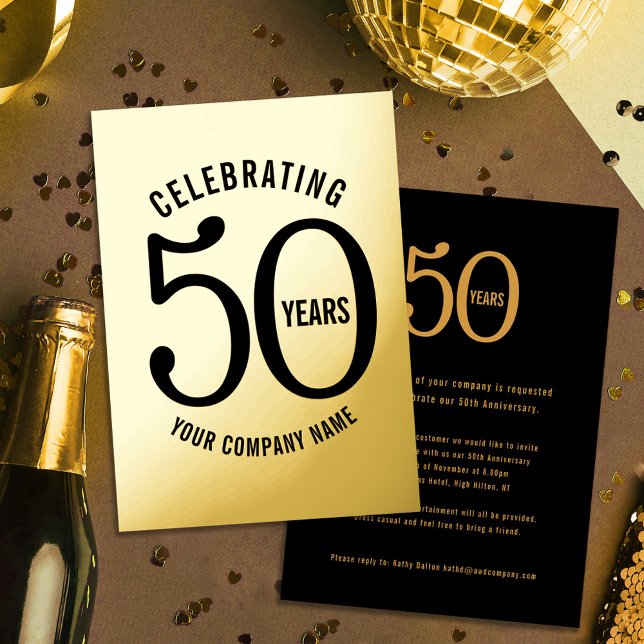 50 years corporate anniversary party gold black (Creator Uploaded)