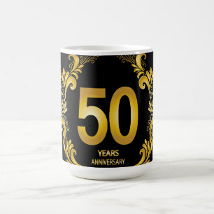 50 Years Gold Glitter Wedding Anniversary Magic Mug