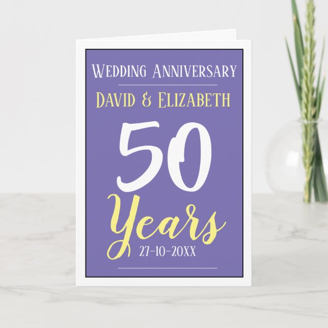 50 Years Golden Wedding Anniversary Card (Front)